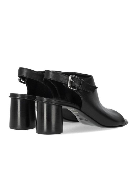 Elena Iachi Black Silk Heeled Sandal