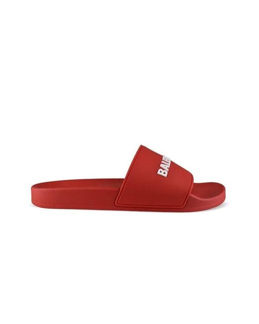 Balenciaga Red Claquettes Pool