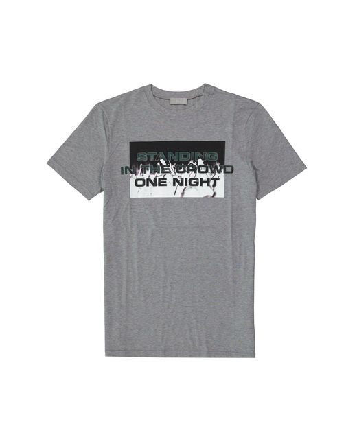 Dior Gray Cotton Printed T-shirt for men