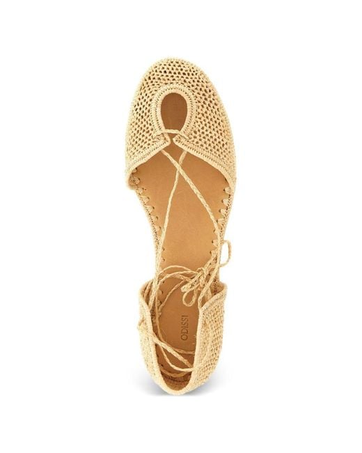 Odissi Natural Flat Shoes Raffia Upper