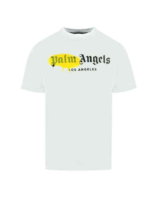 Camiseta blanca PMAA001F20JER016 0118 Palm Angels de hombre de color Blanco  | Lyst