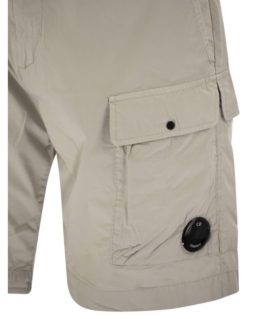 C P Company Cotton Cargo Shorts mit Objektiv in Gray für Herren