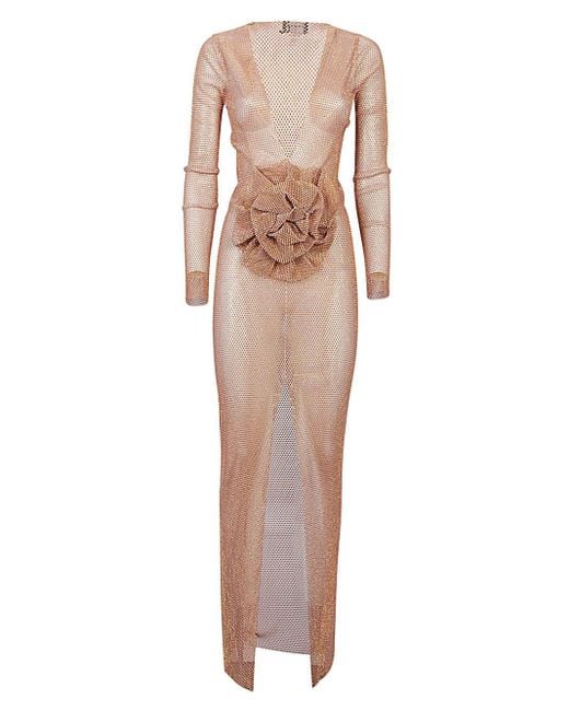 Santa Brands Natural Flower Applique Long Dress