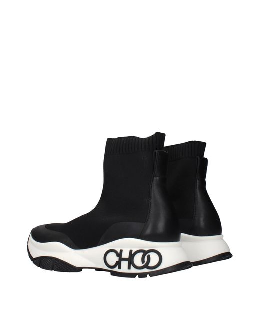 Jimmy Choo Black Landon Sock Boots Fabric