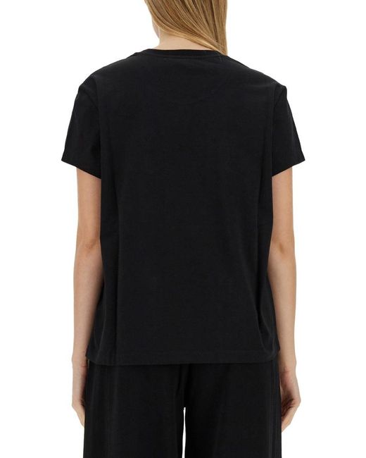 Stella McCartney Black Oversized T-Shirt With Subtle Logo Detail