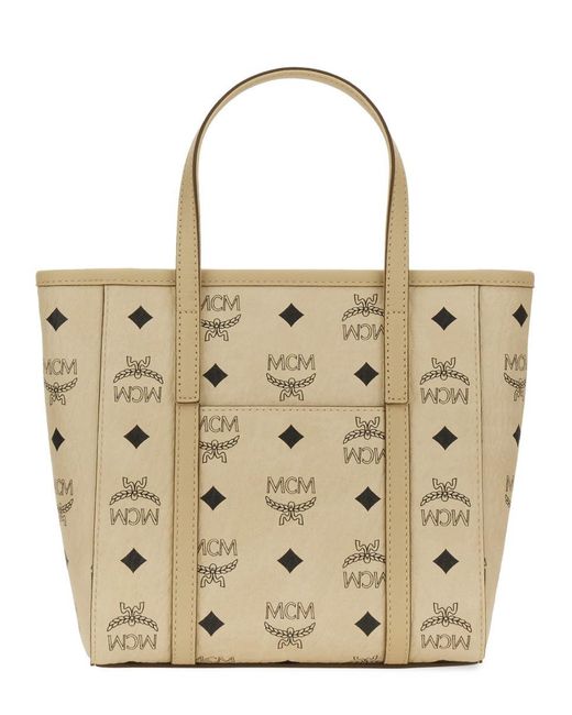 MCM Natural Printed Canvas Mini Tony Handbag
