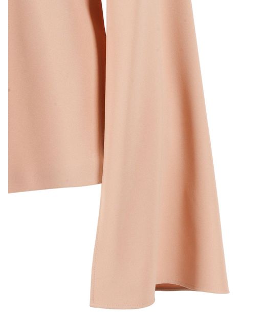 Alberta Ferretti Pink Long-Sleeved Button-Down Shirt With Classic Collar And Subtle Sheen