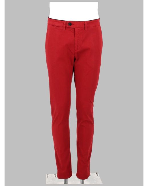Department 5 Red Trendy Mini Trousers For for men