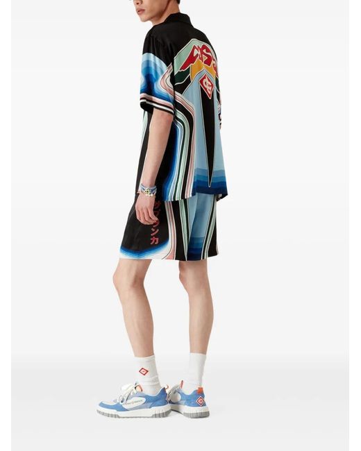 Casablanca Blue Graphic Mountain Shorts for men