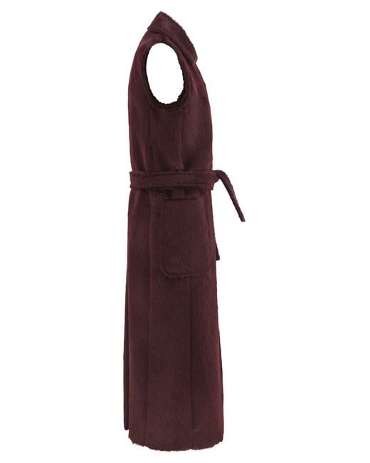 Max Mara Purple Abbozzi1234 Sleeveless Coat