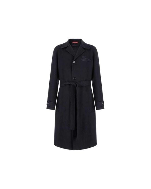 Gucci Blue Wool Long Coat for men