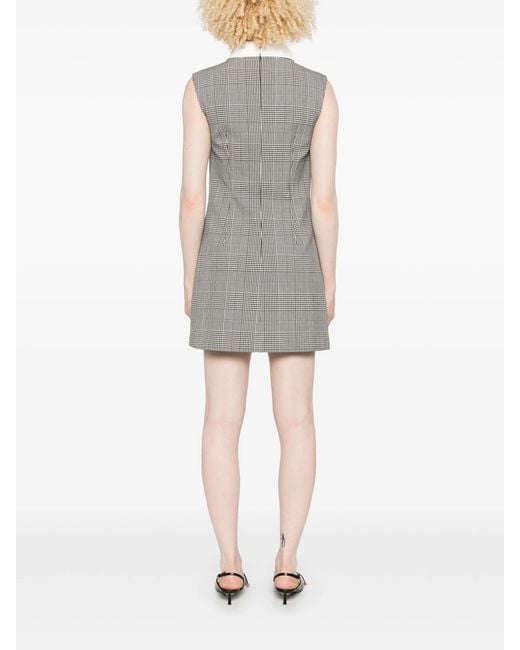 Self-Portrait Sleeveless Prince Of Wales Check Mini Dress in Grey | Lyst UK