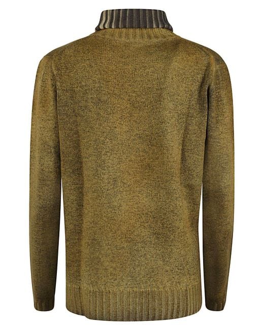 ALESSANDRO ASTE Green Wool And Cashmere Blend Turtleneck Sweater