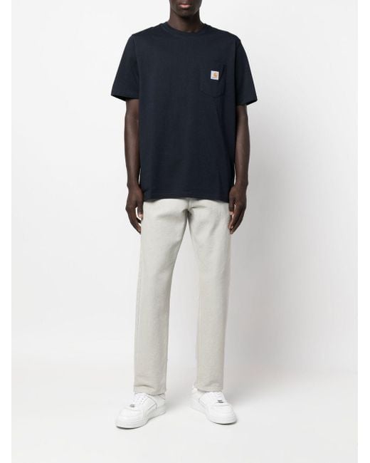 Carhartt Blue Logo-Patch Cotton T-Shirt