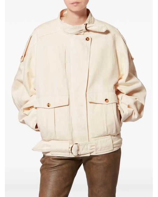 Isabel Marant White Isabel X Isalya Jacket With Pockets And Buckle