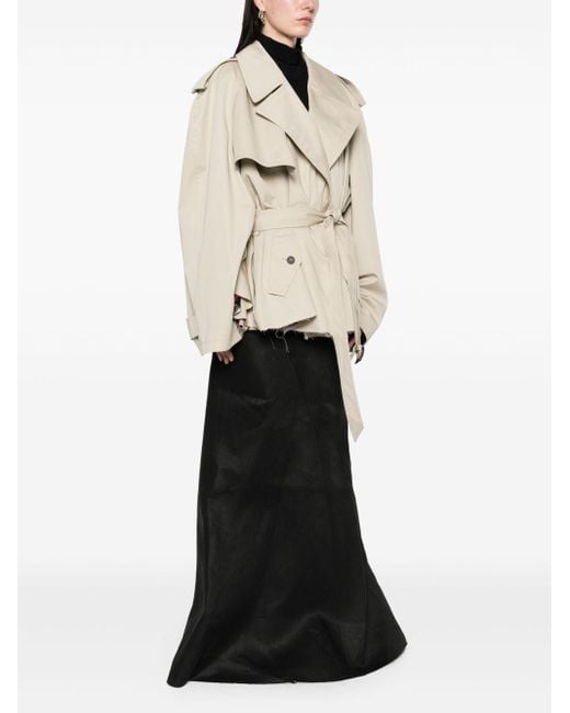 Balenciaga Natural Cotton Cropped Trench Coat