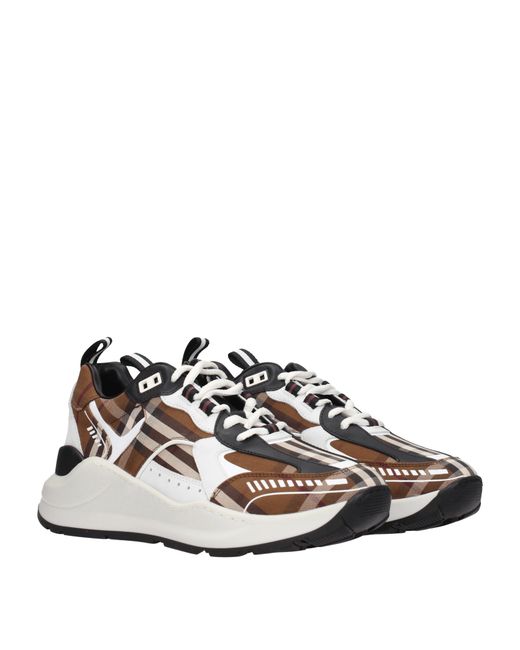 Burberry Multicolor Sneakers Uomo Tessuto Marrone/Betulla for men