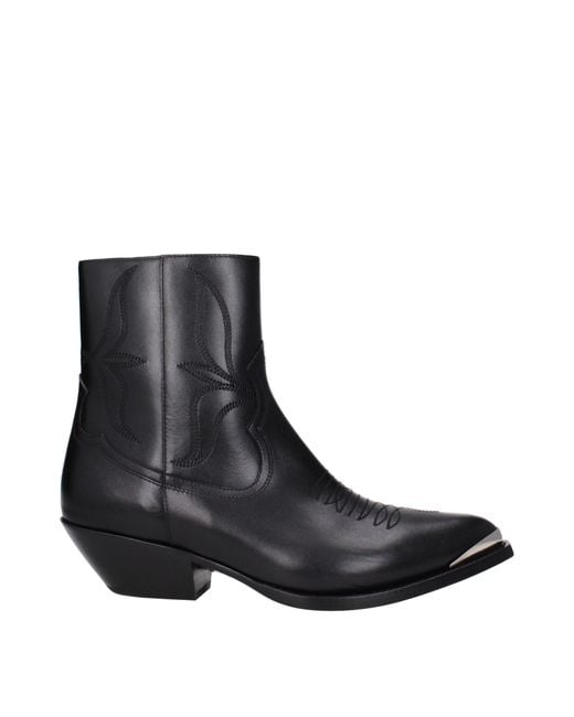 Céline Black Stivaletti Uomo Pelle Nero for men