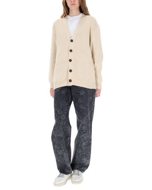 Golden Goose Deluxe Brand Natural Knit Cardigan With Button-Down Front