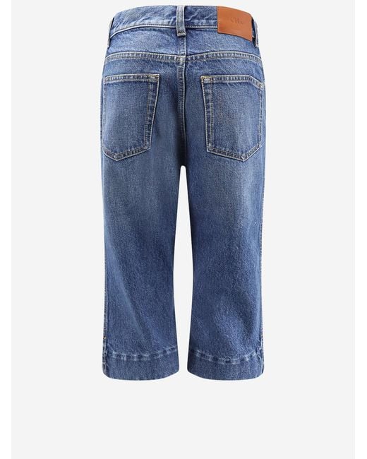 Chloé Blue High-Waisted Capri Jeans