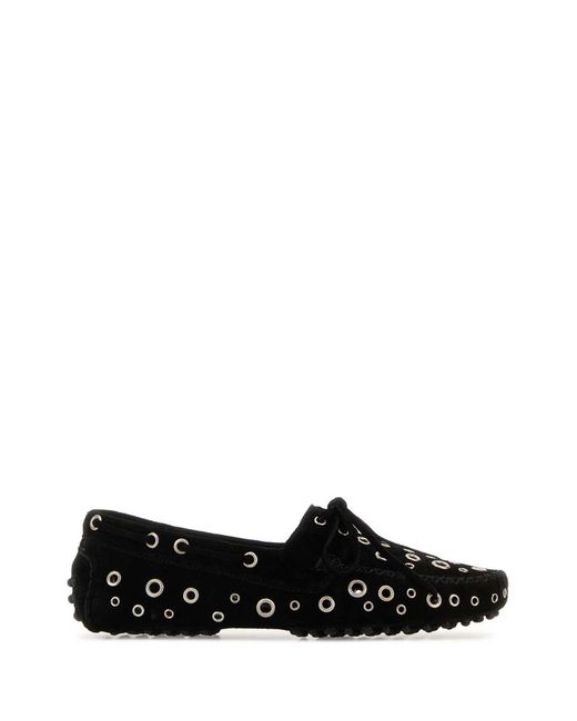 GIMAGUAS Black Car Shoes Eyelets