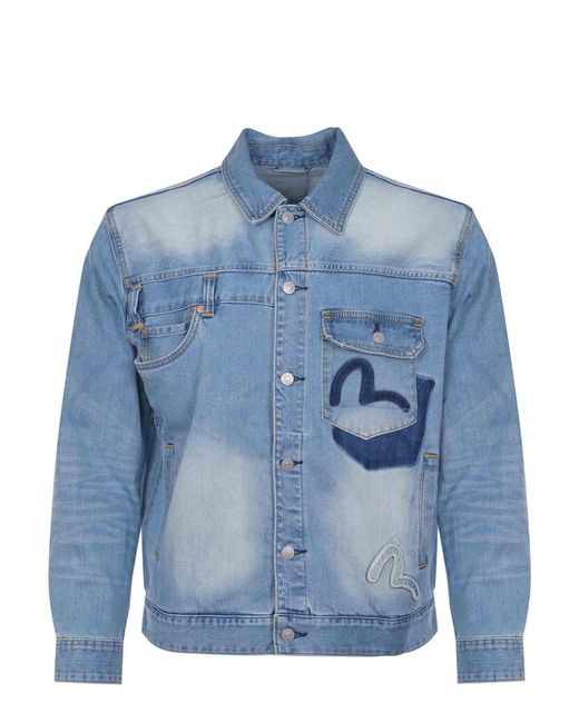 Evisu Blue Jacket Made Of Denim