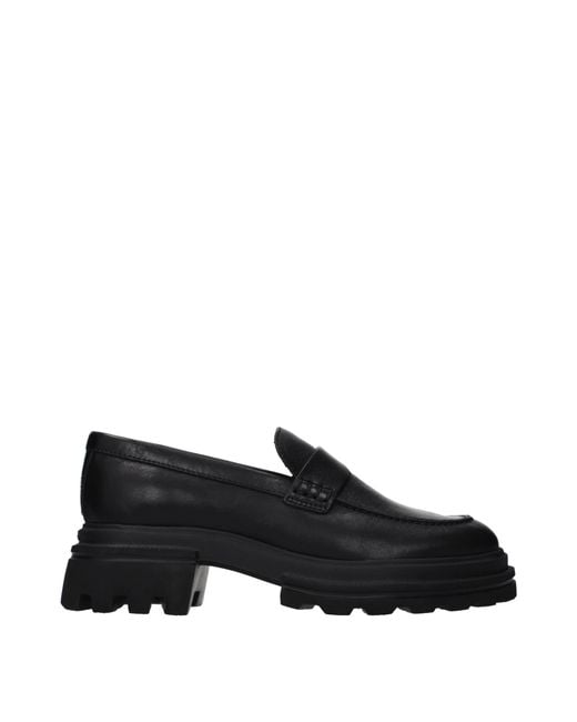 Hogan Black Loafers Leather