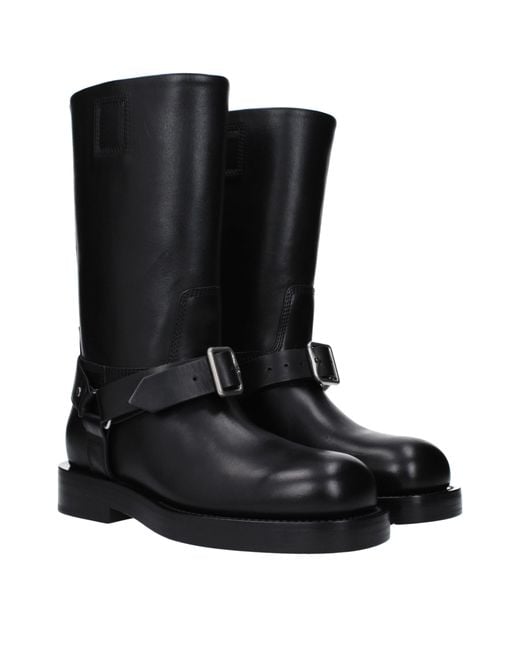 Burberry Black Leather Boots