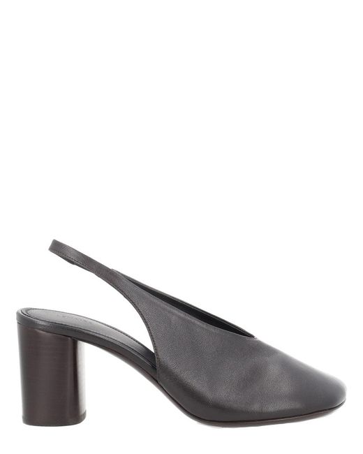 Lemaire Gray Glove Slingback Pumps 80 Mm Heel