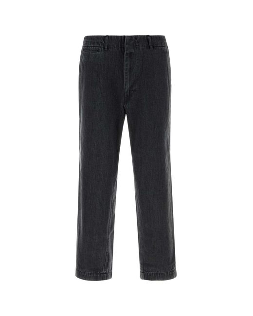 Nanamica Black Wide Denim Pants for men