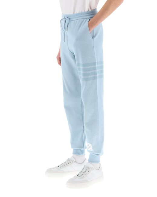 Joggers 4 Bar In Maglia Di Cotone di Thom Browne in Blue da Uomo