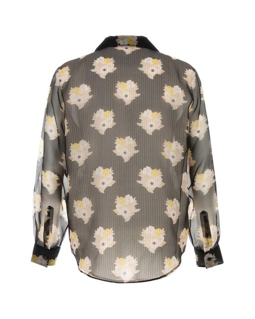 Fendi Black Floral Print T-Shirt for men
