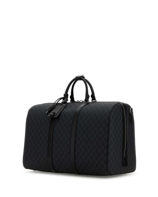 Gucci Black Gg Supreme Fabric Travel Bag for men