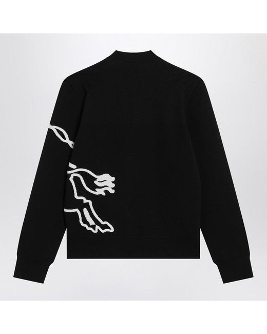 Burberry Black Chalk Cardigan With Ekd for men