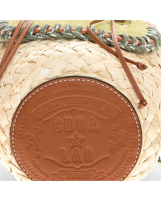 CUBA LAB Metallic Habanera Leather And Rafia Bag