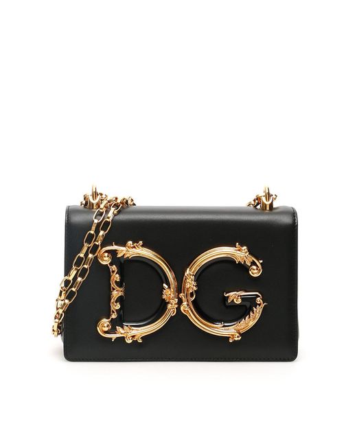 Dolce & Gabbana Black Nappa Leder DG Girls Bag