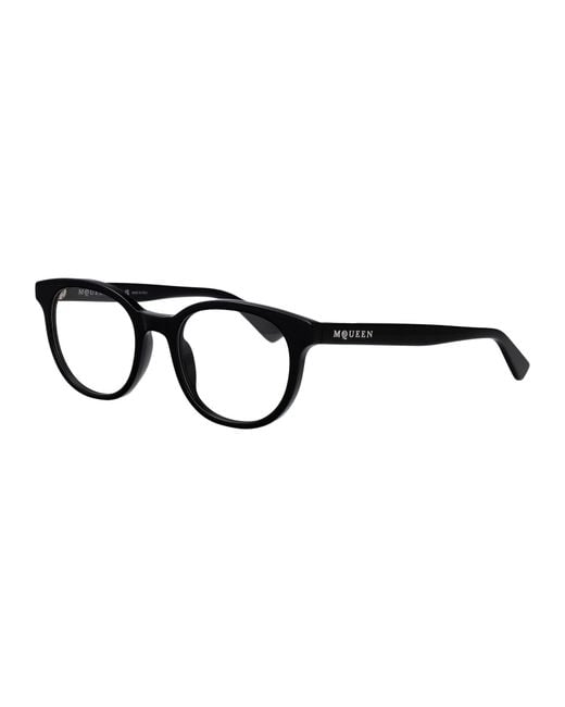McQueen Black Round Optical Am0567 O 001