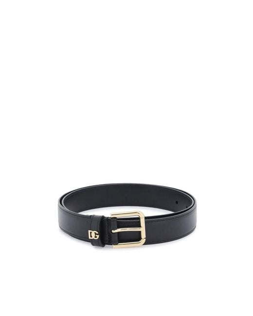 DG Logo de cuero Cinturón Dolce & Gabbana de color Black