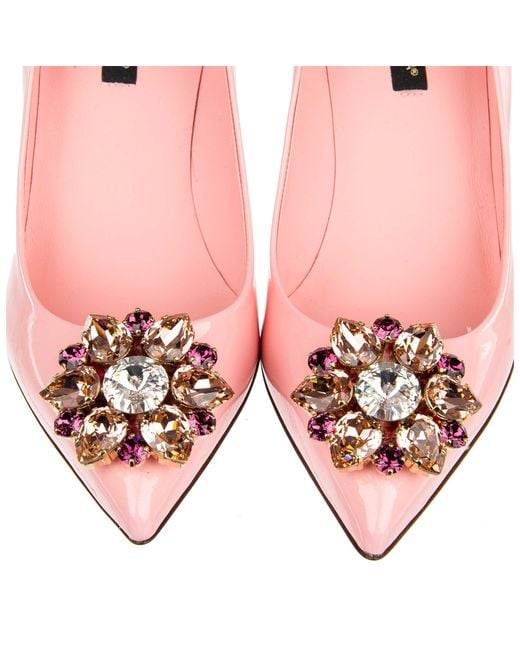Dolce & Gabbana Pink Kristallverzierte Wildleder Pumps
