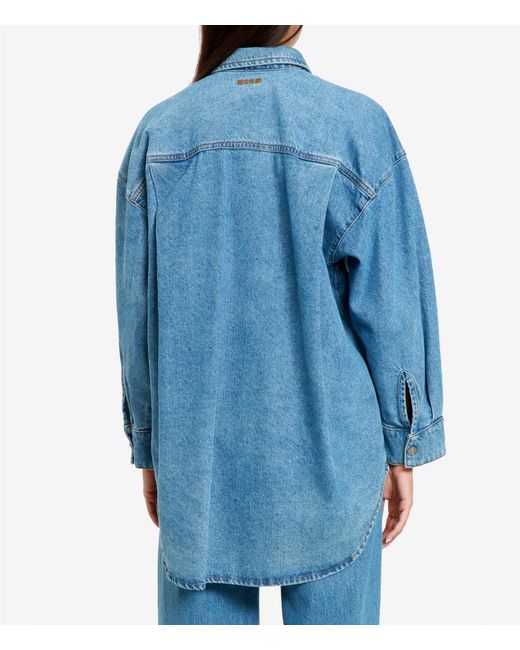 MSGM Overhemden Medium Denim in het Blue