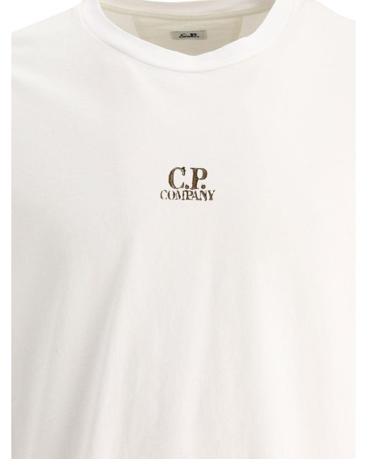 C P Company C.P. Firma "24/1 Drei Karten" T -Shirt in White für Herren