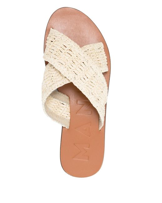 Manebí White Ledersandalen