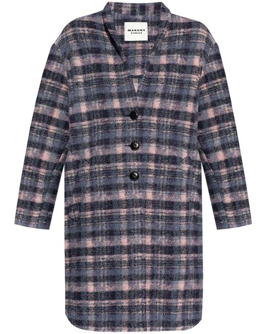 Isabel Marant Blue Gabriel Wool Blend Coat