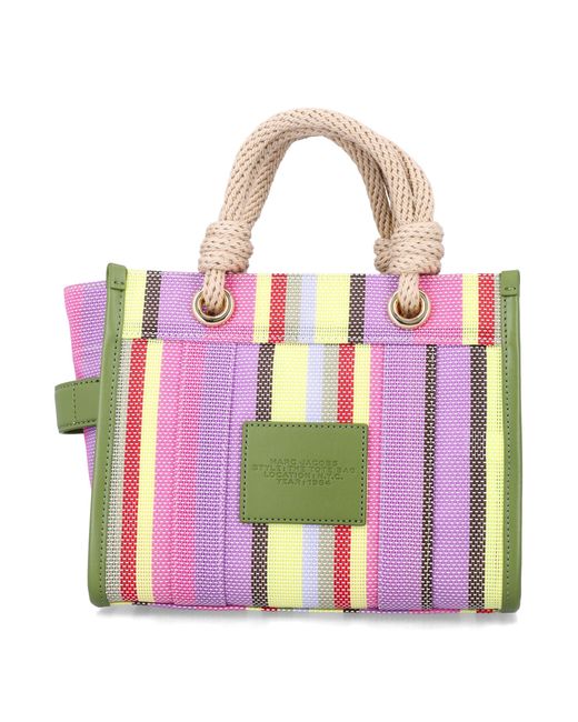 Marc Jacobs Pink The Tote Bag Small Striped