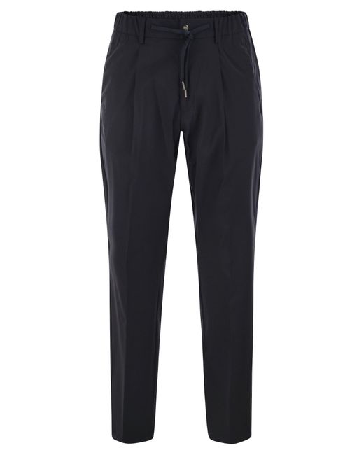 Herno Blue Tech Wool Trousers for men