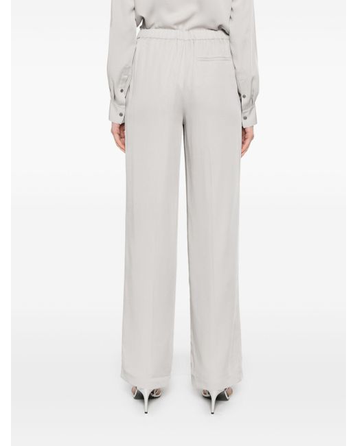 Theory White Wide-Leg Pull On Trousers