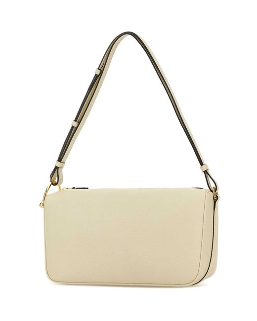 Gucci Natural Ivory Leather Medium Half Horsebit Shoulder Bag