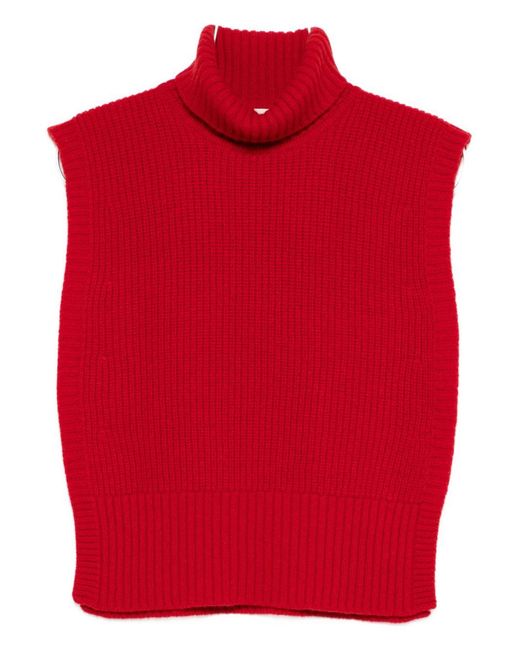 DAVANTINO Wool Turtle Neck Sweater in het Red