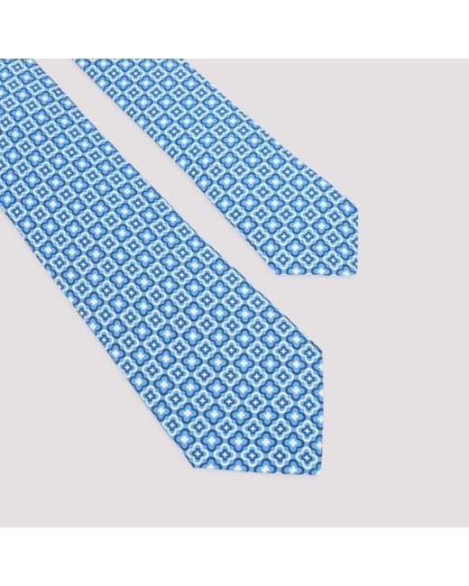 Kiton Blue Silk Tie