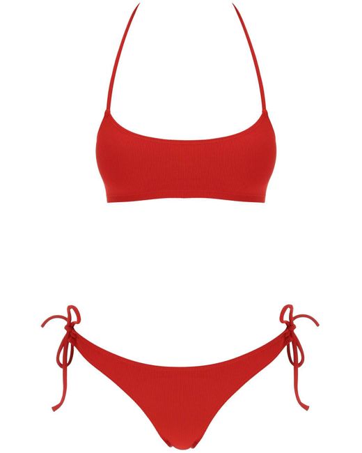 Lido Set Bikini Cinquantasette Rib in het Red